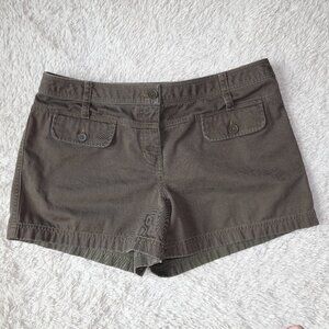 Women's Size 12 Army Green Ann Taylor LOFT 4" Inseam Shorts, 100% Cotton